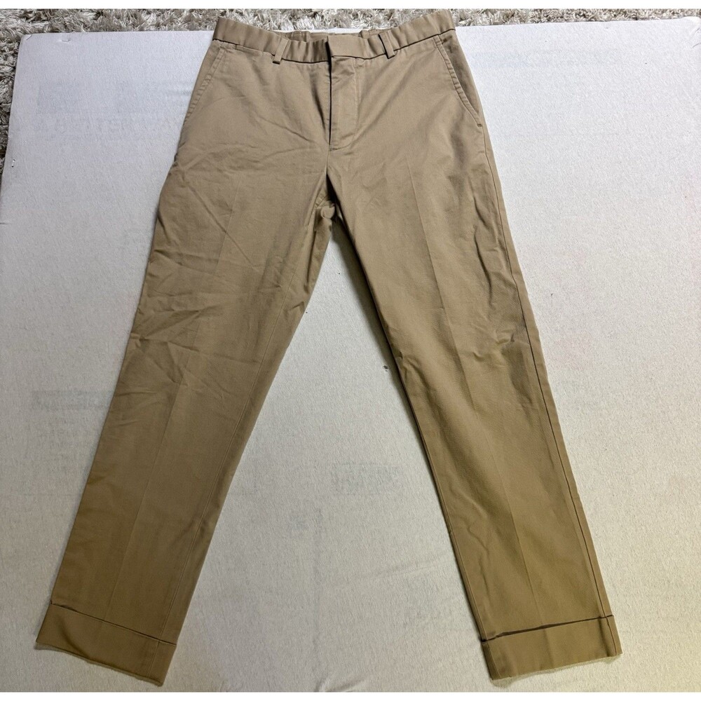 Polo Ralph Lauren Mens Pants 31L X 30W Khaki Stretch Cotton Cuffed Travel Chino